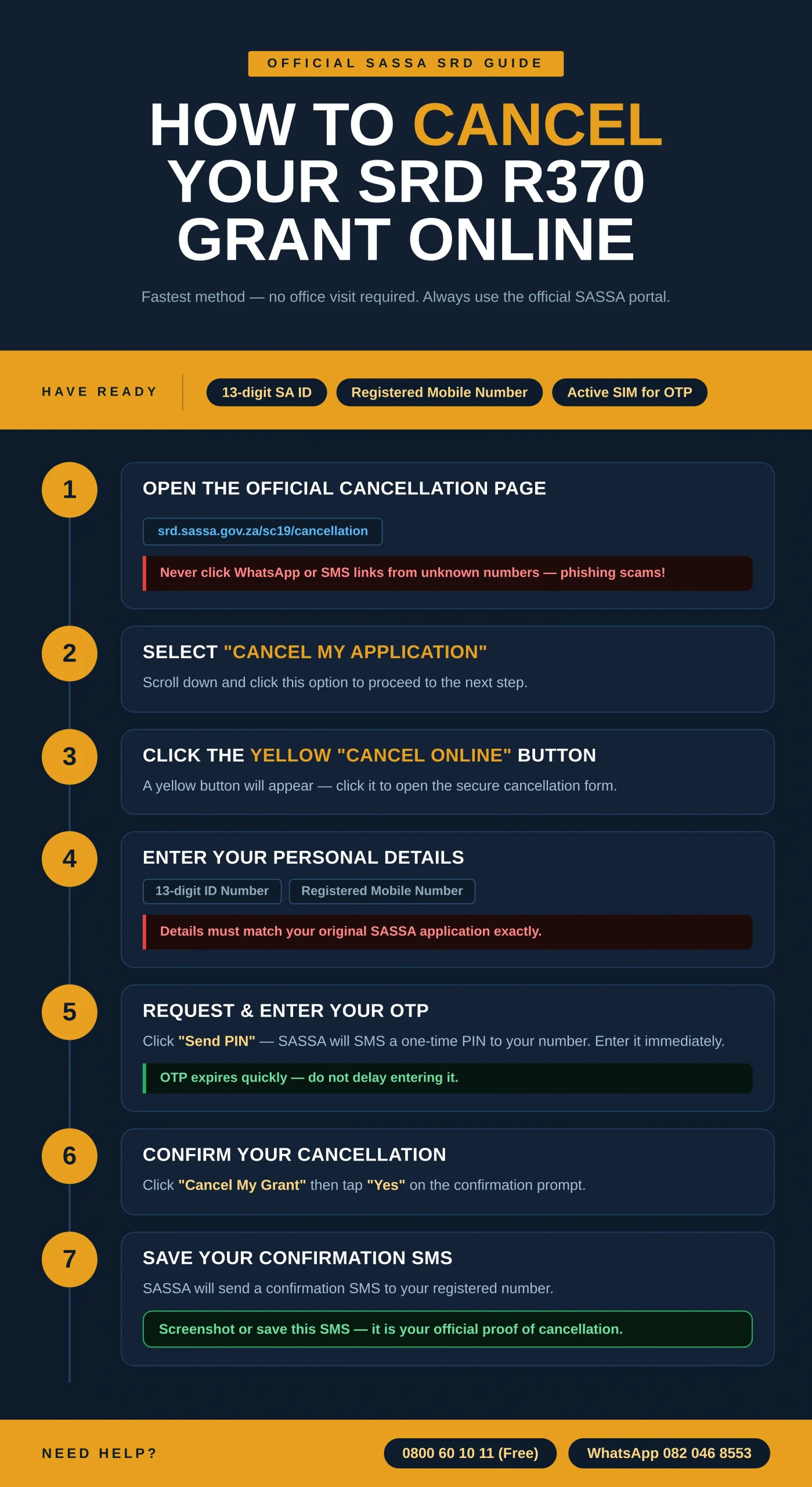 cancel sassa srd r370 grant